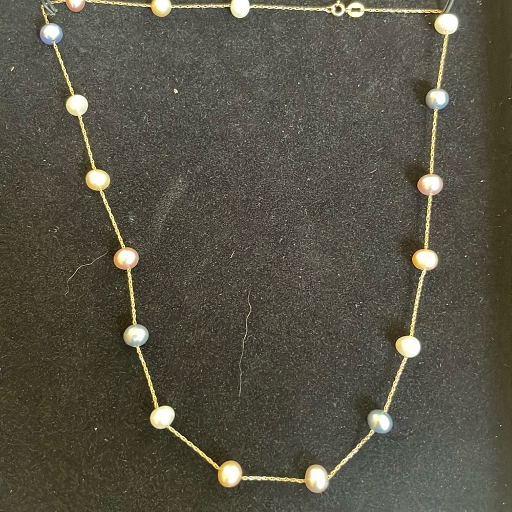 Effy 14k multi color tin cup necklace from Macys 16 inch yellow gold